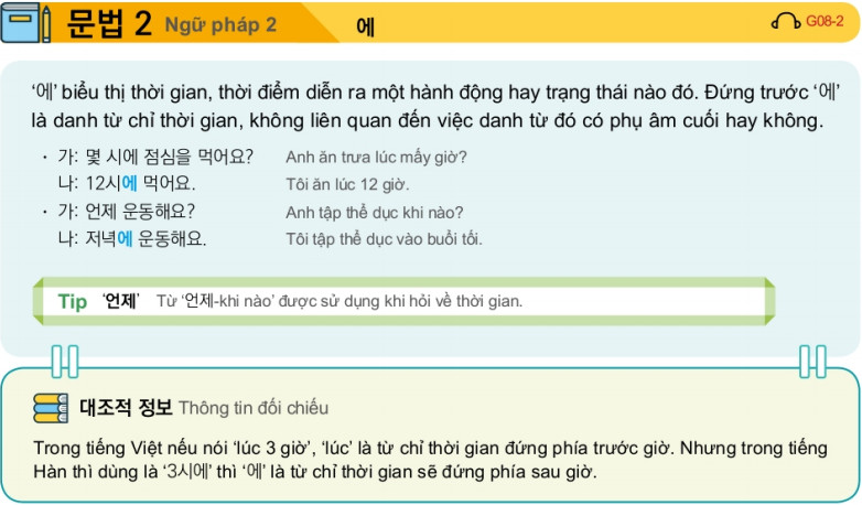 Ngữ pháp bài 8: Tiếng Hàn eps topik